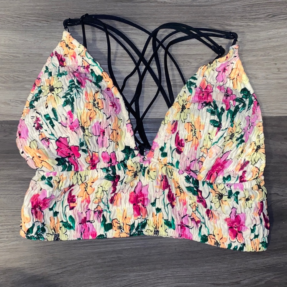 Victoria’s Secret PINK Floral Smocked Bralette - Picture 2 of 5